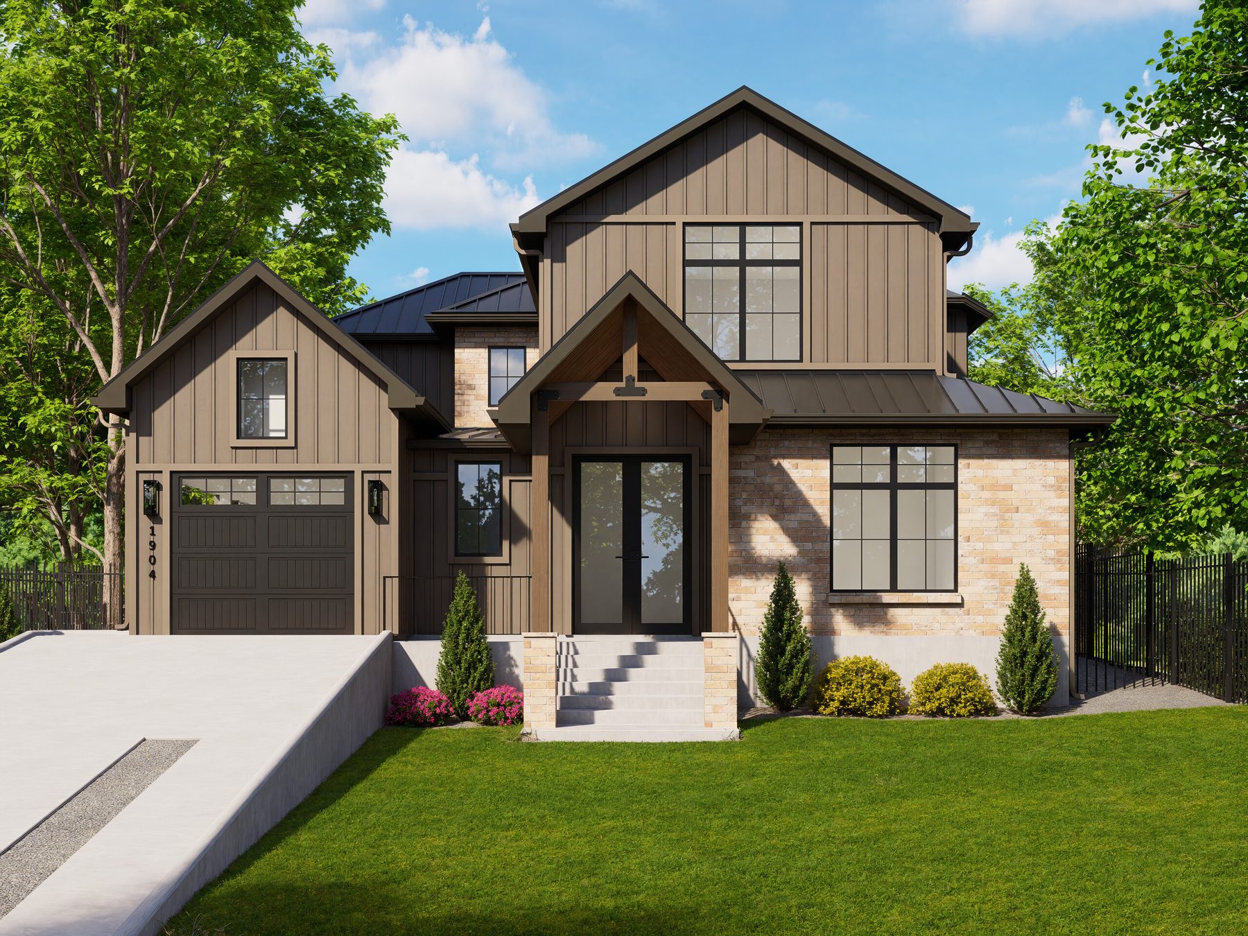 1904 Sharon Dr — Front Elevation Rendering